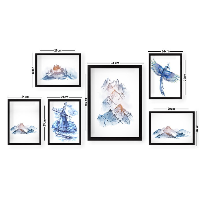 Wallity Set de 6 Cuadros Decorativos Multicolor SET_011